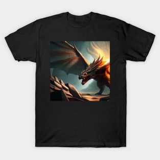 Evil Monstrous Dragon in a Cave T-Shirt